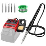 Taingwei Cordless Soldering Iron Kit for Milwaukee M18 18v Battery,90W LED Digital Solder Iron Soldering Gun with 5pcs Tips,0.04” Solder Wire for Any Hobby Enthusiast (Battery not Included)