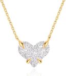 MEVECCO Dainty Gold Necklace For Women 18k Gold Plated Full CZ Heart Pendant Necklace Handmade Necklace Jewelry Everyday Wear