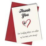 Thank you for looking after my Dog Card - Thank you Card - Pet Theme - Dog Sitter #452