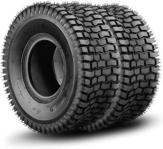 15x6.00-6 Lawn Mower Tire, 15x6x6 Tractor Turf Tire, 4 ply Tubeless, 565lbs Capacity, Set of 2