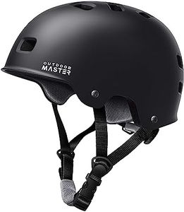 OutdoorMaster Skateboard Cycling Helmet - Two Removable Liners Ventilation Multi-Sport Scooter Roller Skate Inline Skating Rollerblading for Kids, Youth & Adults - L - Black