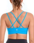 RUNNING GIRL Sports Bras for Women High Support,Criss-Cross Back Strappy Bra Moulded Cup High Impact Workout Crop Tops(WX3018 Bright Blue XL)