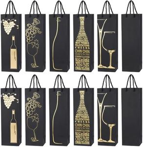 DATEFUN 12 pièces Sacs Cadeaux Bouteilles, Sacs à Vin Bouteille pour vin et Champagne, Emballage Bouteille Vin, Cadeaux Vin Sacs pour Noël, Mariage, Anniversaire, fête-35 x 11 x 9 cm