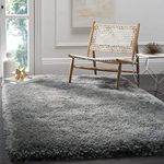 Naseeb Carpets Anthens Shag Collection Non - Shedding Soft Woll for Living Room Bedroom Dinning Room Enteryway Plush 2 -Inch Thick Area Rugs 5x7 feet, Color Dark Grey