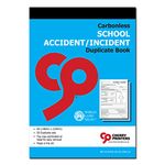 Cherry | Carbonless NCR | School Accident/Incident Book for Pupils | Duplicate | A5 (148 x 210 millimetres) Loose Leaf Writing Shield Included | 50 Sets per Book