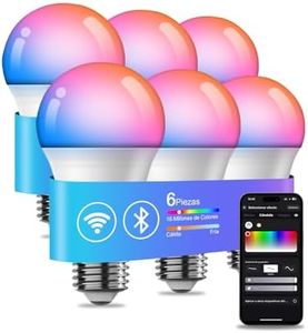 Vanance Smart Light Bulbs 6Pack, WiFi Led Light Bulbs Work with Alexa Google Home, Color Changing Light, E27 A19 10W 800LM Dimmable Warm and Multicolor Smart Home Lighting, No Hub Required