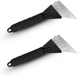 FERRIS 2 Pack Ice Scraper for Car Windscreen & Windows – Heavy-Duty Snow, Frost & Ice Remover with Non-Slip Soft Grip Handle – Winter Car Accessories for Van, Truck, SUV – Non-Scratch Tool (Black)