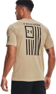 Under Armour Men's New Freedom Flag T-Shirt, Desert Sand (290)/Black, Large