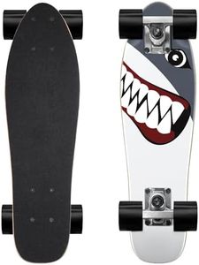 Skateboard Complete Skateboards 22 Inch Mini Cruiser Skateboards for Beginners Kids Boys and Girls (Shark)