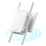 WiFi Extender Booster, Edtiske 1200Mbps WiFi Booster, 4 Antennas WiFi Extender 5GHz & 2.4GHz Dual Band WiFi Repeater, with Ethernet Port, UK Plug