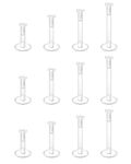 Briana Williams 12pcs 16G Clear Lip Bars Studs Flat Top Retainers Labret Medusa Tragus Helix Cartilage Earrings Piercing Jewellery 6mm 8mm 10mm 12mm