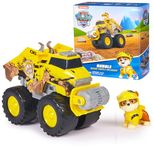 PAW Patrol: Rescue Wheels Rubble’s Bulldozer, Toy Truck with Vehicle Transformation and Collectible Action Figure, Kids Toys for Boys & Girls Ages 3+