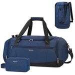 Gym Bag Backpack Mens Weekend Travel Bag with Shoes, Wet Compartments and Toiletry Bag Sports Holdalls Womens with Shoulder Strap and Trolley Sleeve, Navy Blue