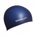 Speedo Unisex Flat Silicone Swim Cap for Men and Women - Navy