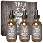 Viking Revolution - Beard Oil - All Natural Beard Oil Men with Argan Oil & Jojoba Oil - Softens, Smooths & Strengthens - Beard Conditioner - Gifts For Men - Unscented - 3 x 30 ml