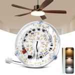 TobeBright 3.93'' LED Light Engine Retrofit 18W Dimmable Ceiling Fan LED Light Replacement, 3CCT 3000K/4500K/6000K, 120V, 1600LM, Ceiling Fan LED Light Kit for Flush Mount Ceiling Lights, 1 Packs