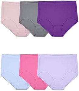 Fruit Of The Loom Womens Breathable Underwear, Moisture Wicking Keeps You Cool & Comfortable, Available In Plus Size Briefs, Cotton Mesh - Brief - 6 Pack - Colors May Vary, 9 US