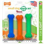 Nylabone Flexi Chew Moderate Dog Dental Chew Toy Bones Triple Pack, Peanut Butter & Bacon, X-Small/Petite (3 Count)