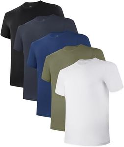 BAMBOO COOL Men's Undershirts for Men Pack,Moisture-Wicking Tees,Stretch Crew Neck Soft T-Shirts