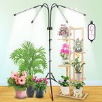 JIRBEEY Grow Lights with Stand,Grow Lights for Indoor Plants Full Spectrum,80LEDs Plant Light for Indoor Plants with 25"-63" Adjustable Tripod, Dimmable Plant Growing Lamp with 4/8/12H Timer