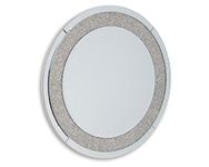 Signature Design by Ashley Kingsleigh Glam Round Beaded Crystal Accent Mirror, Silver