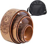 Aiweitey Back Roller Set, Cork Yoga Wheel for Backbends Pain Relief Massages Muscle Pilates Relaxation Balance with Bag. (Cork)