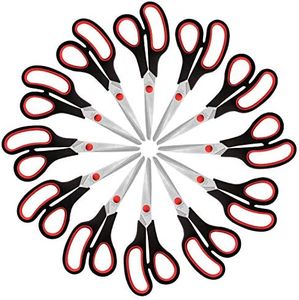 Belle Vous Set Multiplo Forbici Professionali (12pz) - Lunghezza Totale 21 cm - Forbici Acciaio Inossidabile Affilate - Manici Morbidi e Confortevoli - Forbici Ufficio e Casa Artigianali Multiuso