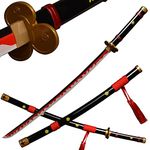 ACTASITEMS Roronoa Zoro Swords Anime Cosplay Wooden Sword - 104cm,Yama Enma Katana black