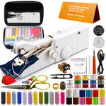BRICH Portable Sewing Machine Handheld with Black Storage Box & 125 Piece Sewing Kit - Compact, Cordless Design - Ideal for Adults and Beginners - Essential Kit for Rapid Home Clothing Repairs and Alt
