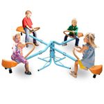 KKB Sport Kids Seesaw, 4 Seat 360 Degree Spinning Seesaw, Kids Outdoor Play Equipment, Metal Teeter Totter for Playground and Backyard