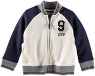 OshKosh B'Gosh Little Boys' Fleeze Varsity Jacket (Toddler/Kid) - Navy/Heater - 4