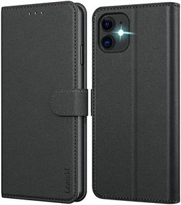 Leacckl Coque pour iPhone 11, Etui Protection Housse Premium en Cuir PU Portefeuille, [Ranges Cartes] [Fonction Support] Pochette Fermeture Magnétique pour iPhone 11, Noir