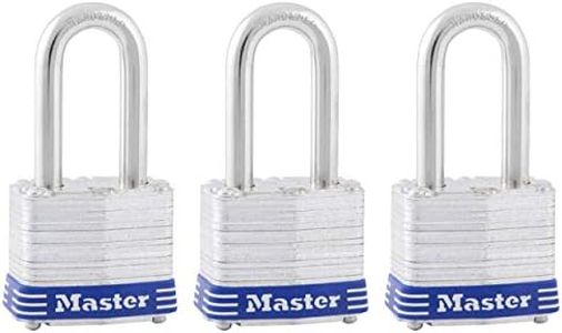 Master Lock Outdoor Padlocks, Lock Set with Keys, Keyed Alike Padlocks with Long Hardened Shackles That Resist Cutting for Gates, Sheds, Fences, 3 Pack, 3TRILF