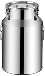 Stainless Steel Milk Transport Cans with Sealed Lid, Fermentation Jug Sealed Barrel for Milk and Wine Liquid Storage for Restaurant Family,14L