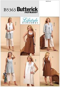 Butterick Patterns B5363 Misses' Jacket, Tunic, Dress and Pants, Size FF (16-18-20-22)