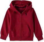 U.S. Polo Assn. Boys' Hooded Zip or Snap Fleece Jacket, New Red, 8