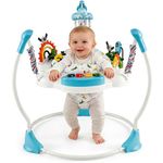 Maxmass Baby Jumper Jumperoo, Baby Activity Center with 360° Rotating Seat, 3 Adjustable Heights, Music, Lights, Interactive Toys, Toddler Bouncer Play Center for 6+ Months Boys Girls (Blue)