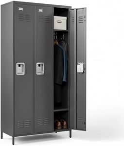Spryygo 72" Height Metal Locker for Employees with 3 Door,Heavy Duty Steel Storage Lockers with Card Slot for Home Office School Gym Garage,Locker with Lock for Sports,Employees,Assembly Required
