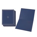 Best Paper Greetings Certificate Holder (12-Pack, A4, Blue/Silver) - Elegant Design, Heavy Weight Paper, Fits A4 Documents