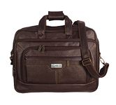 Handcuffs Laptop Bag 17 inch Messenger Leather Office Bag For Men (Brown)