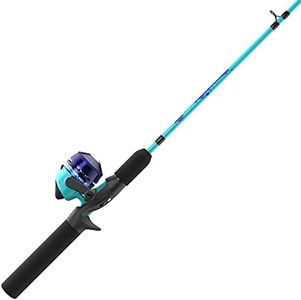 Zebco Kids Splash Jr. Spincast Reel and Fishing Rod Combo, 4-Foot 2-Piece Fishing Pole, Size 20 Reel, Right-Hand Retrieve, Pre-Spooled with 6-Pound Cajun Line, Blue