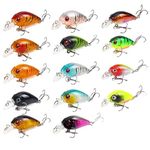 14 pcs Fishing Bait Set Bait Kit Wobbler Crankbaits with Hook Hard Popper Bait for Saltwater Freshwater Trout Perch Salmon Fishing Perch Bait Simulation False Bait Fishing Gear