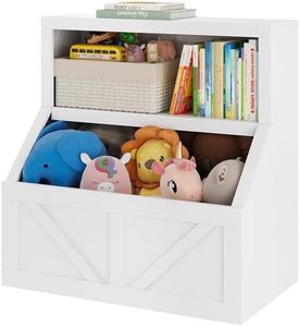 IDEALHOUSE Kids Bookshelf and Toy Storage, Wooden Toddler Bookcase Cabinet with Storage Organizer, Children's Large Cubbies for Playroom Bedroom Nursery Classroom School Kindergarten Daycare