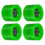 PATIKIL 60mm Longboard Wheels with Bearings ABEC-9, 4 Pack Street Wheels for Skateboards Cruiser Wheel Replacement 80A, Green Black