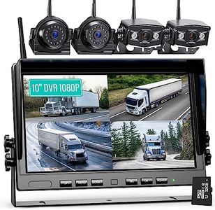 eRapta 10" LCD Kabellos Digital Rückfahrkamera Set, mit eingebautem Funksender, Wireless Einparkhilfe, Wasserdicht IP69 Nachtsicht für LKW, Wohnmobile, Anhänger