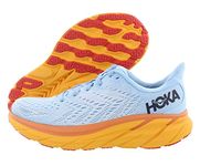 HOKA ONE ONE Clifton 8 Womens Shoes, Summer Song/Ice Flow, 9