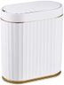 ELPHECO Automatic Motion Sensor Trash Can - 2 Gallon Slimline for Bathroom, Bedroom, Kitchen, Office - White with Gold Trim