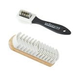 SHOESHINE Suede & Nubuck Shoe Cleaning Brush 4-Way Leather Cleaner Brush For Shoes & Boot And Crepe Rubber Brush (1 + 1), Black