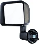 Dependable Direct Left Driver Side Textured Manual Operated Non-Heated Folding Mirror Compatible With Jeep Wrangler 2007-2016 - Parts Link # CH1320271