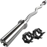 GYM MASTER EZ Curl Bar Olympic 2" Barbell for Bicep Curls and Weight Lifting